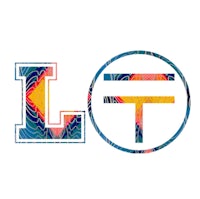 a colorful logo with the letter l