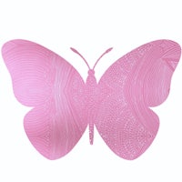 a pink butterfly on a white background